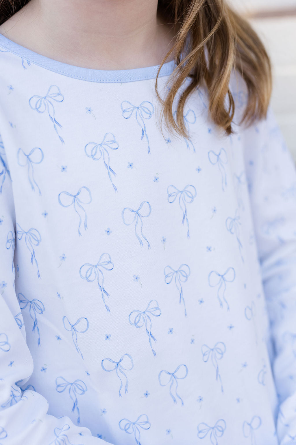 Blue Bows Knit - Peggie Peplum Legging Set
