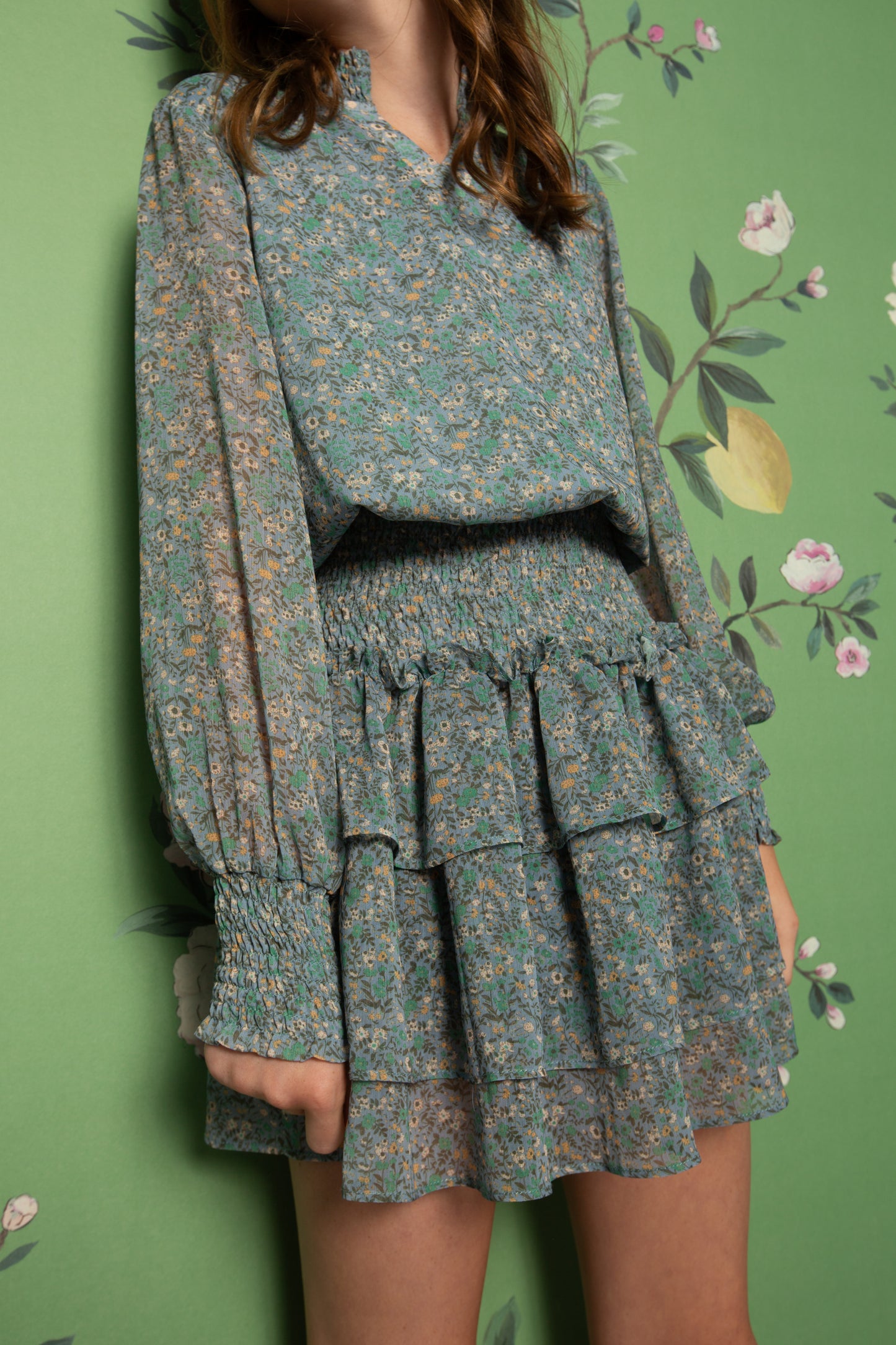 Pleat Harriet Dress - Marigolds