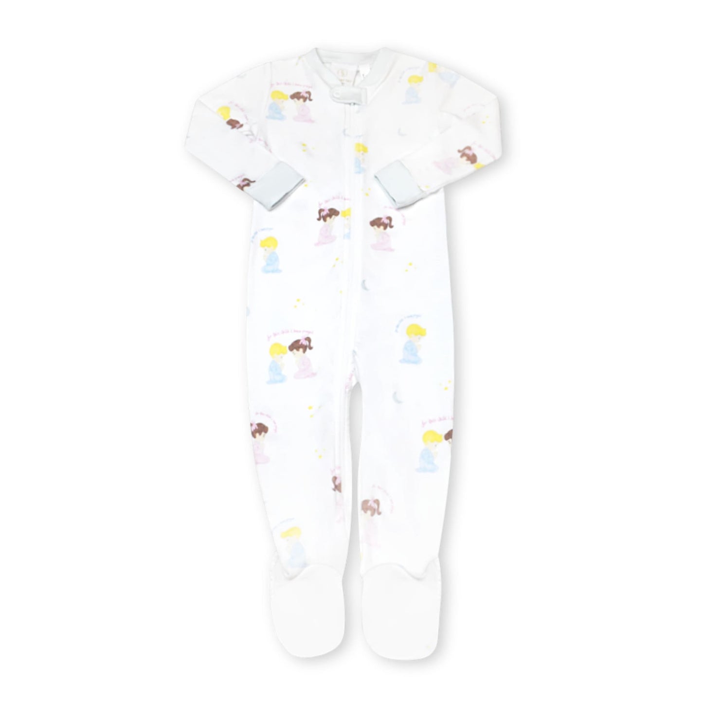 Once Upon a Time Footie - For This Child Print with Blue