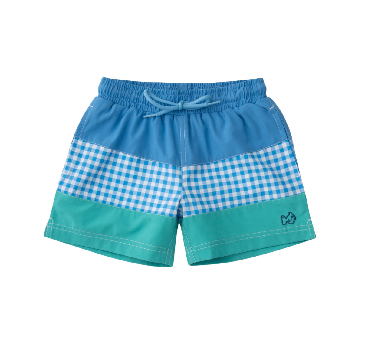 Boogie Board Swim Trunk - Marina Gingham Color block
