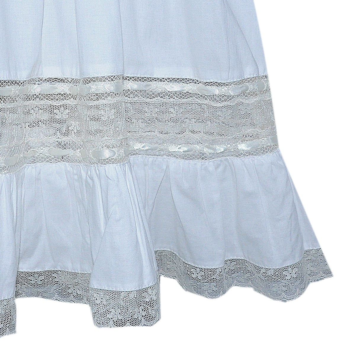Hazel Heirloom Dress - White with Ecru