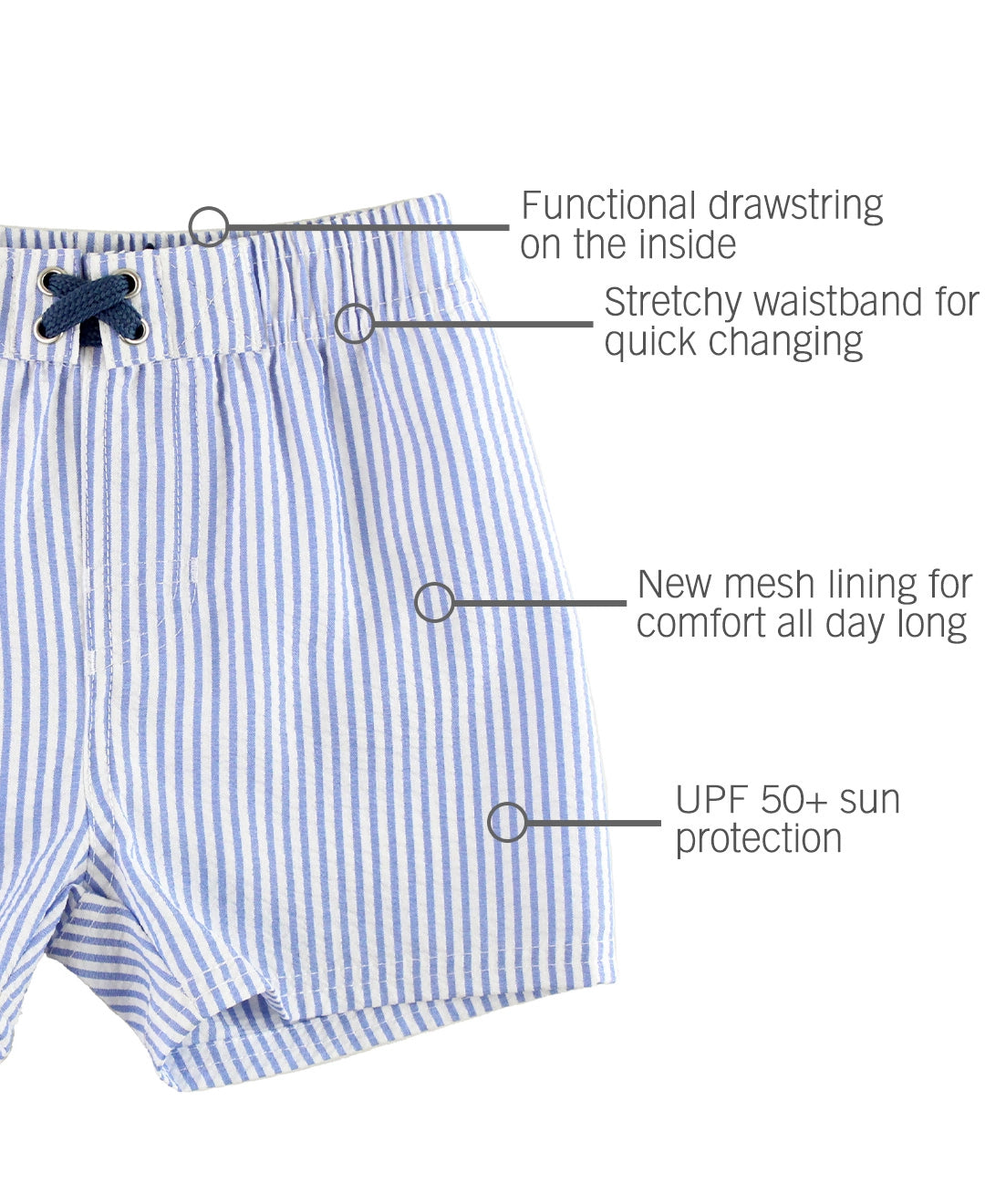 Periwinkle Blue Seersucker Swim Trunk