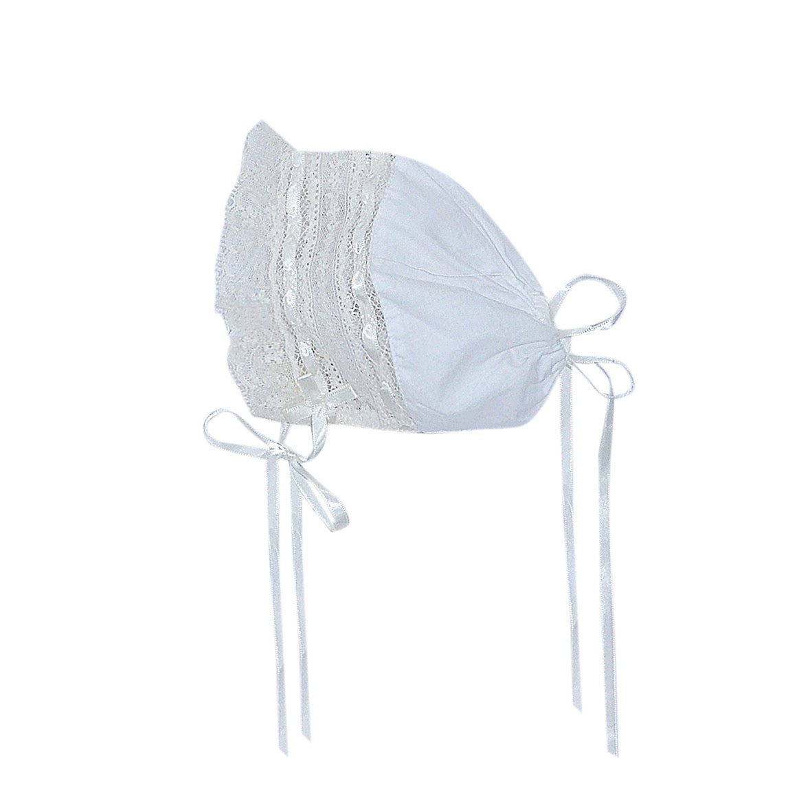 Taylor Christening Gown and Bonnet Set - White with Ecru