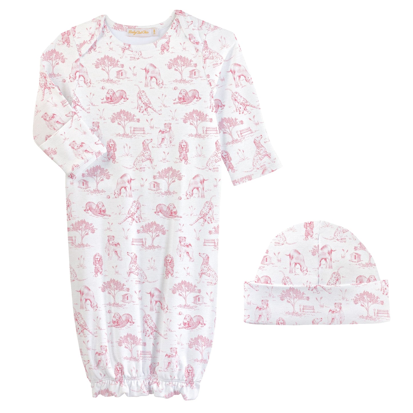 Barking Bliss Pink Pima - Gown & Hat Set