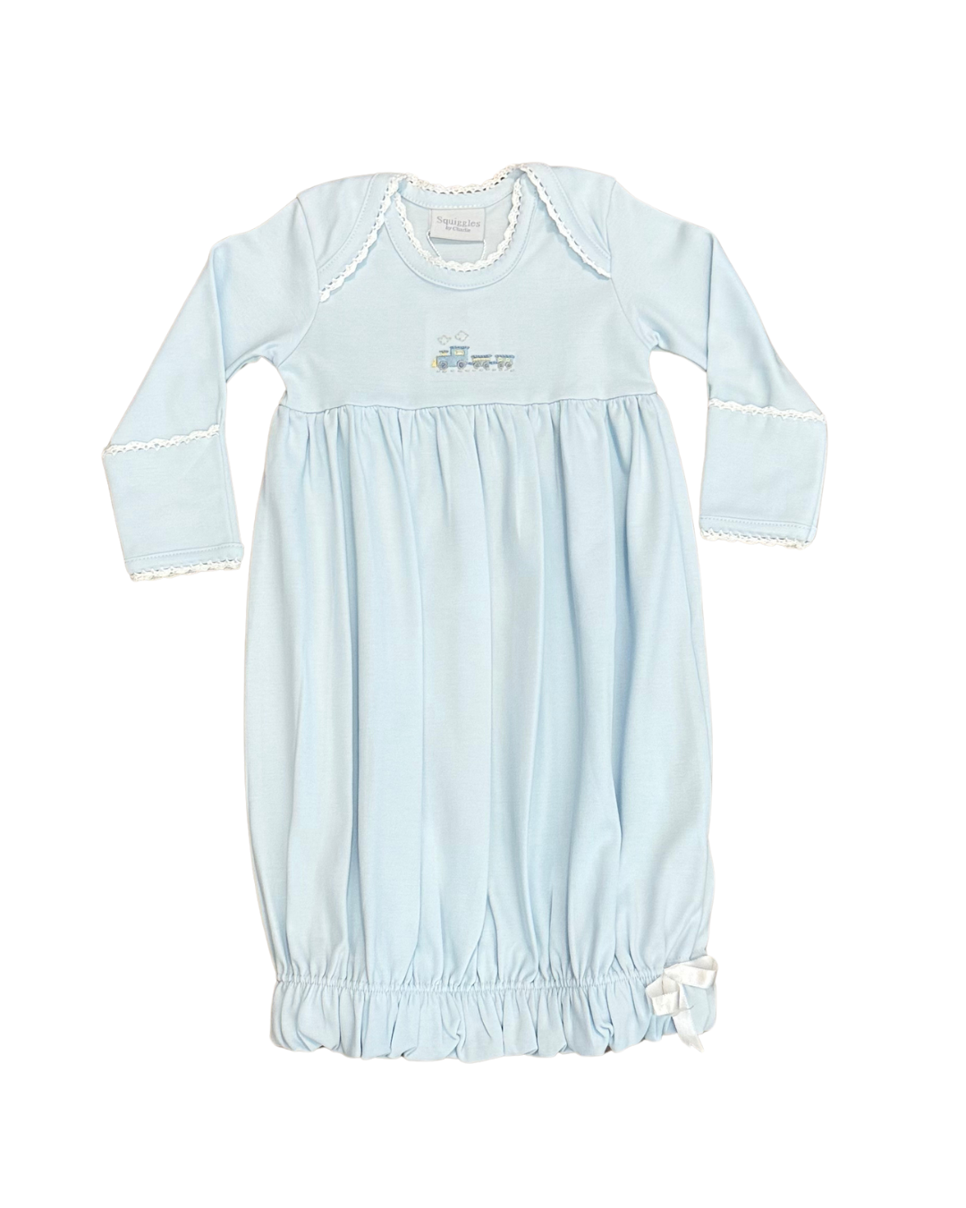 Squiggles - Choo Choo Light Blue Infant Gown