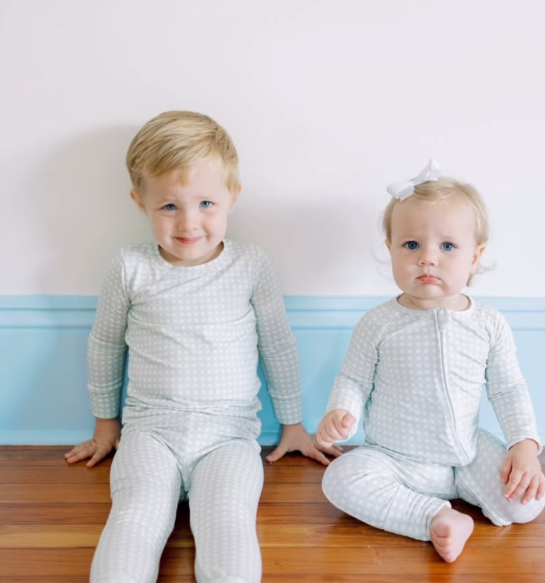 Mint Gingham - Bamboo Zippered Romper