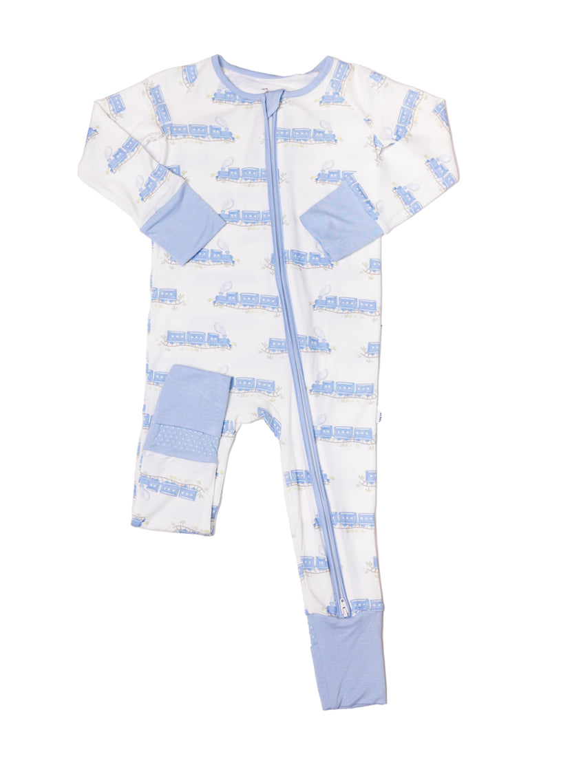 Trains - Bamboo Zippered Romper