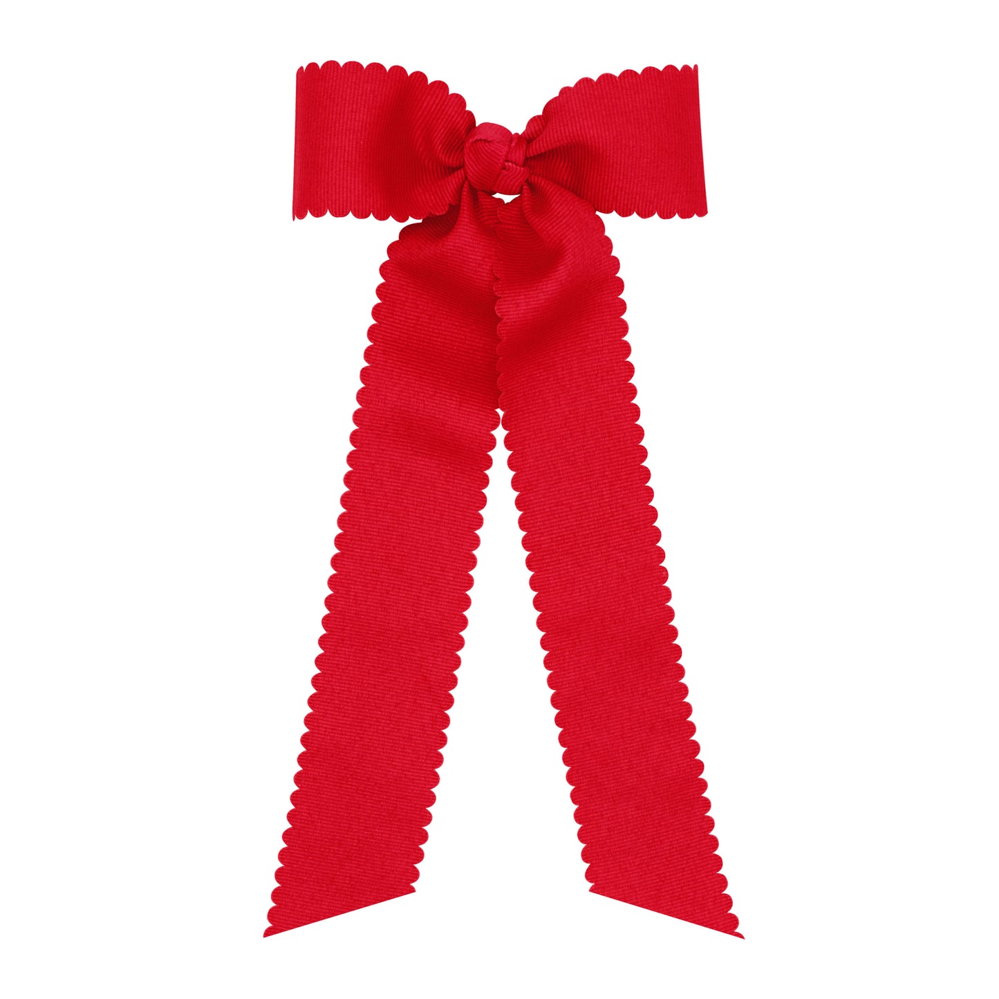 Medium Scalloped Grosgrain Streamer Bow (Multiple Colors)