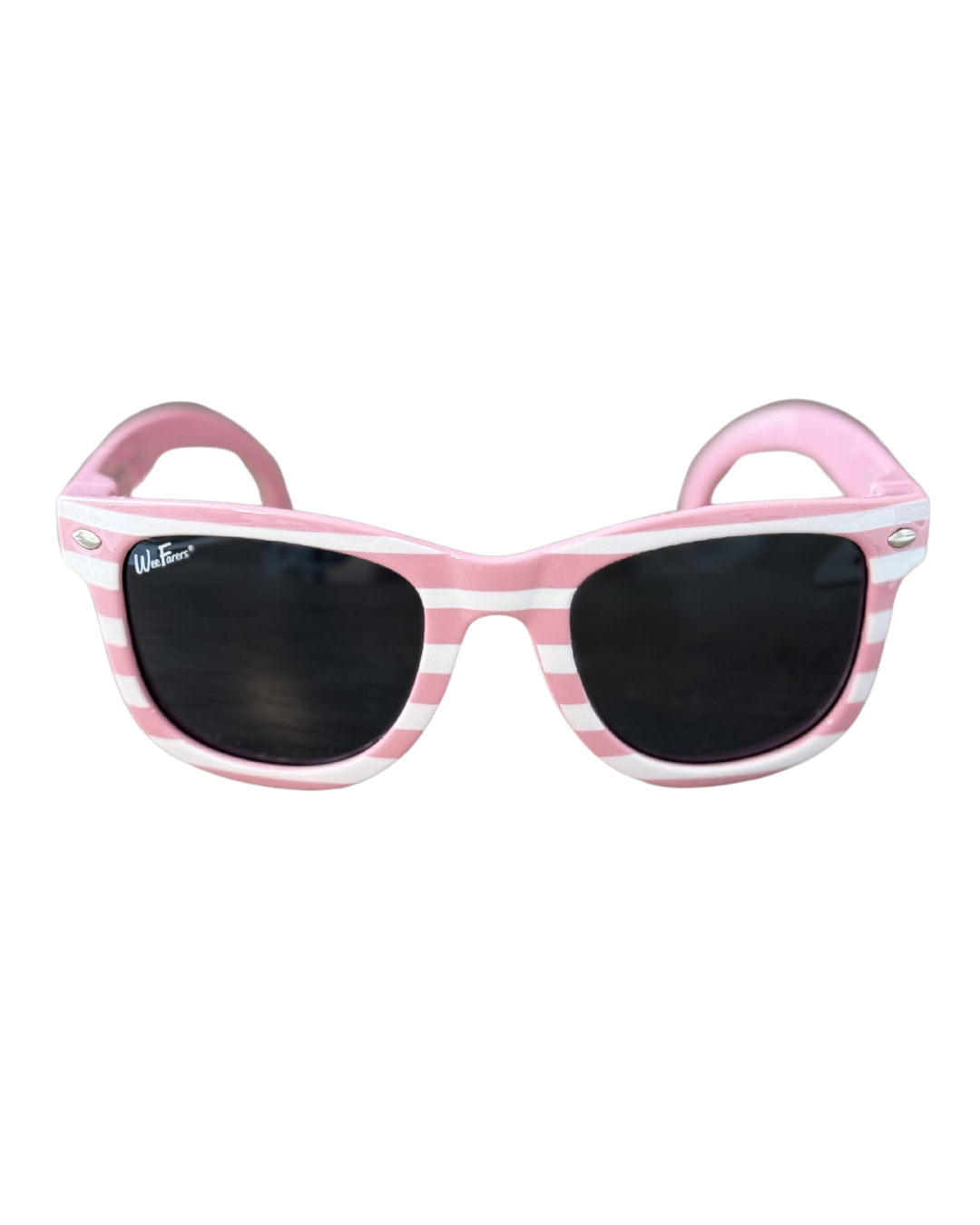 WeeFarers Polarized Sunglasses - Pink and White Stripe