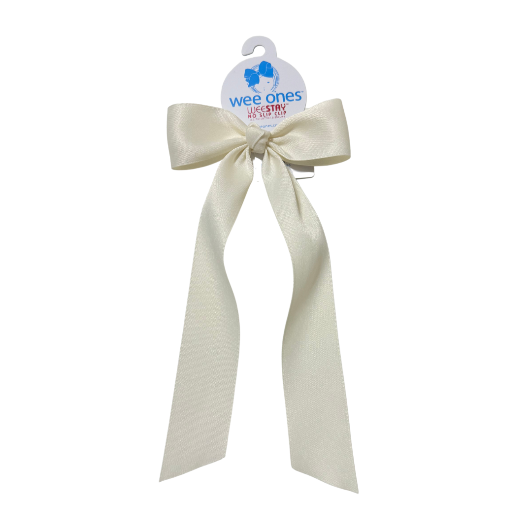 Medium Matte Satin Hair Bow with Streamer Tails