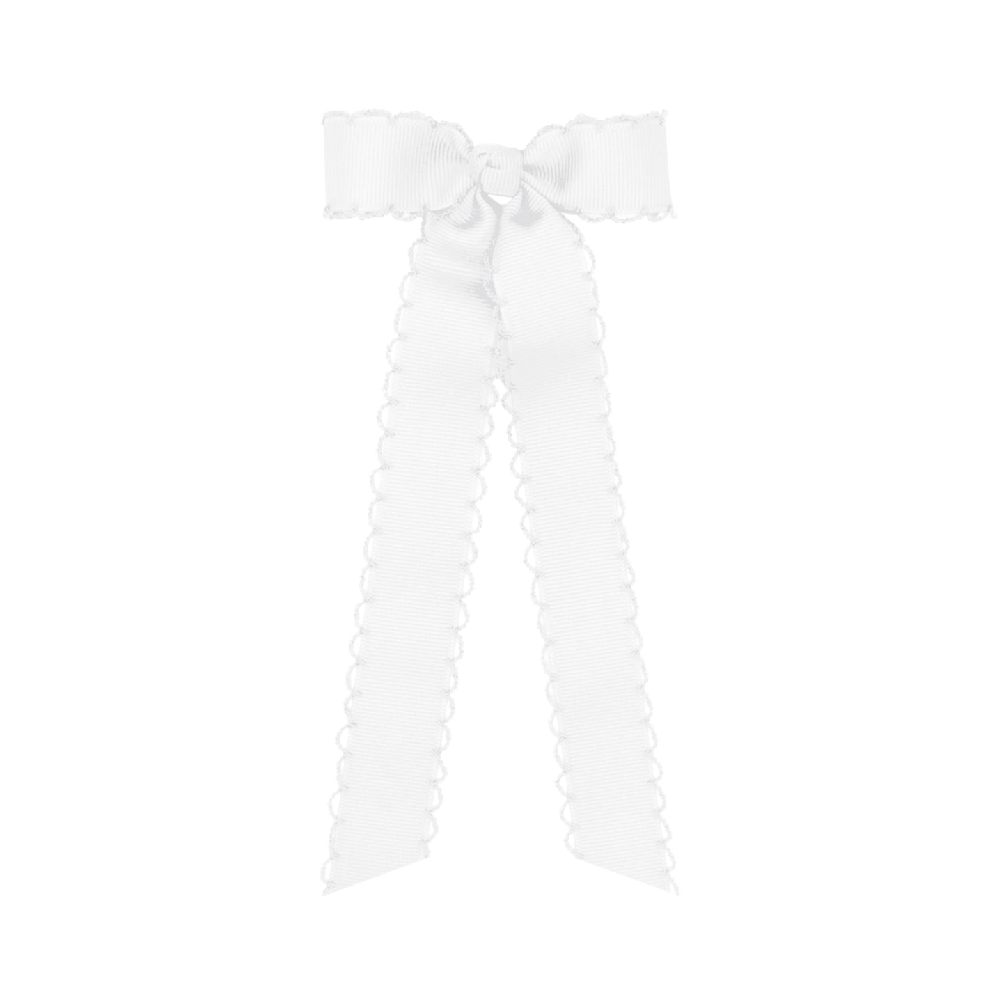 Mini Moonstitch Grosgrain Hair Bow with Streamer Tails