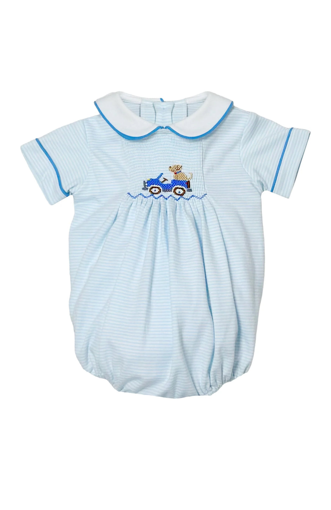 Silas Knit Smocked Bubble - Labrador