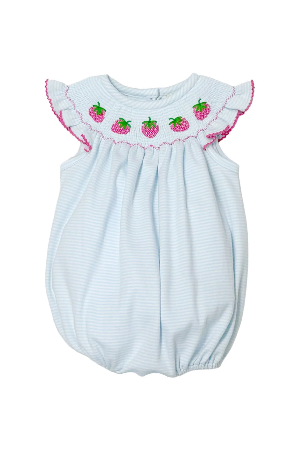 Billie Bishop Smocked Knit Bubble - Strawberry