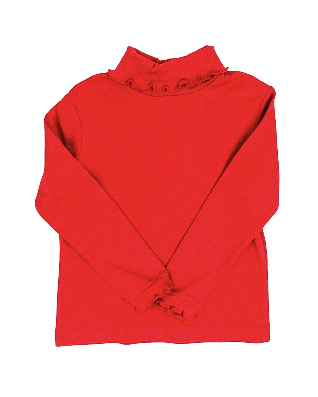 Red Ruffled Turtleneck