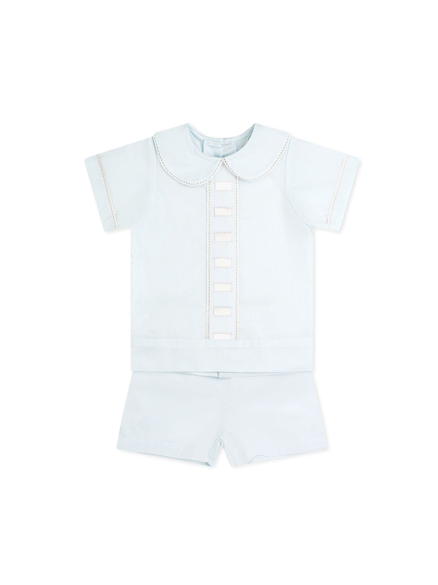 Blessings Blue Batiste with Ecru - Nate Short Set