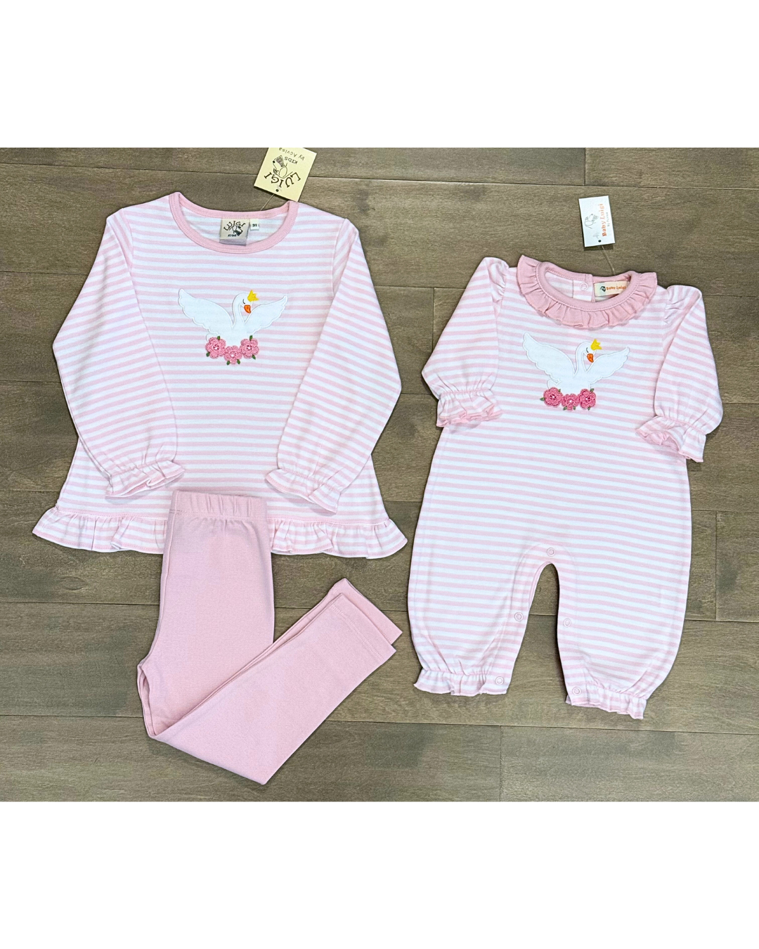 Luigi Swan Ruffled Romper