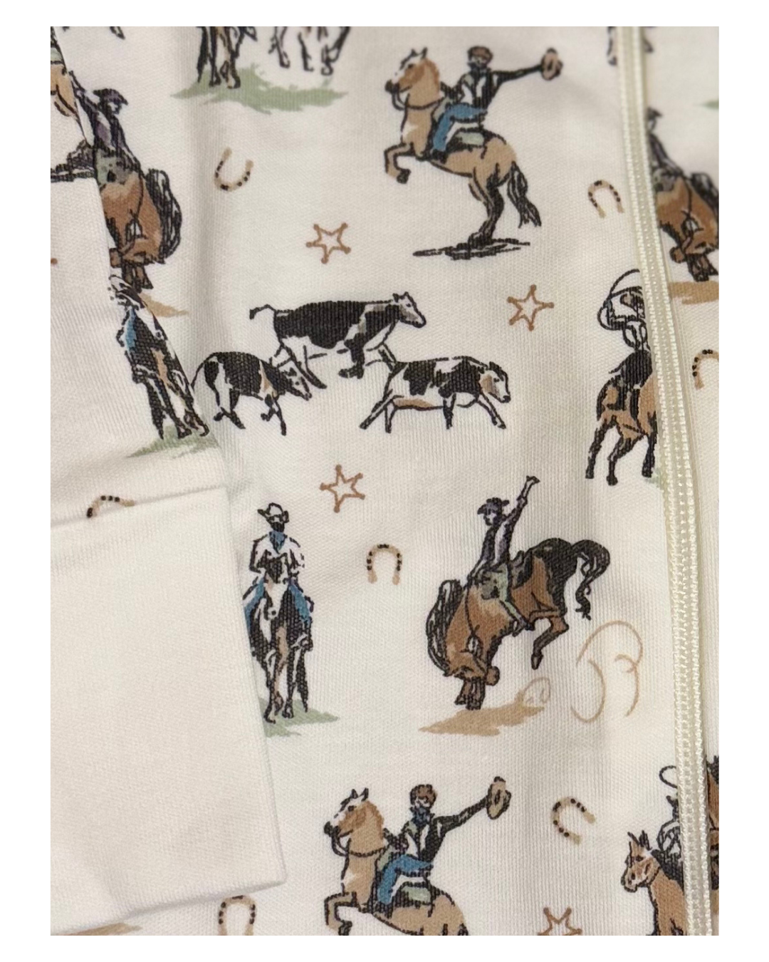 Wild West Pima Zipper Pajamas in Driftwood