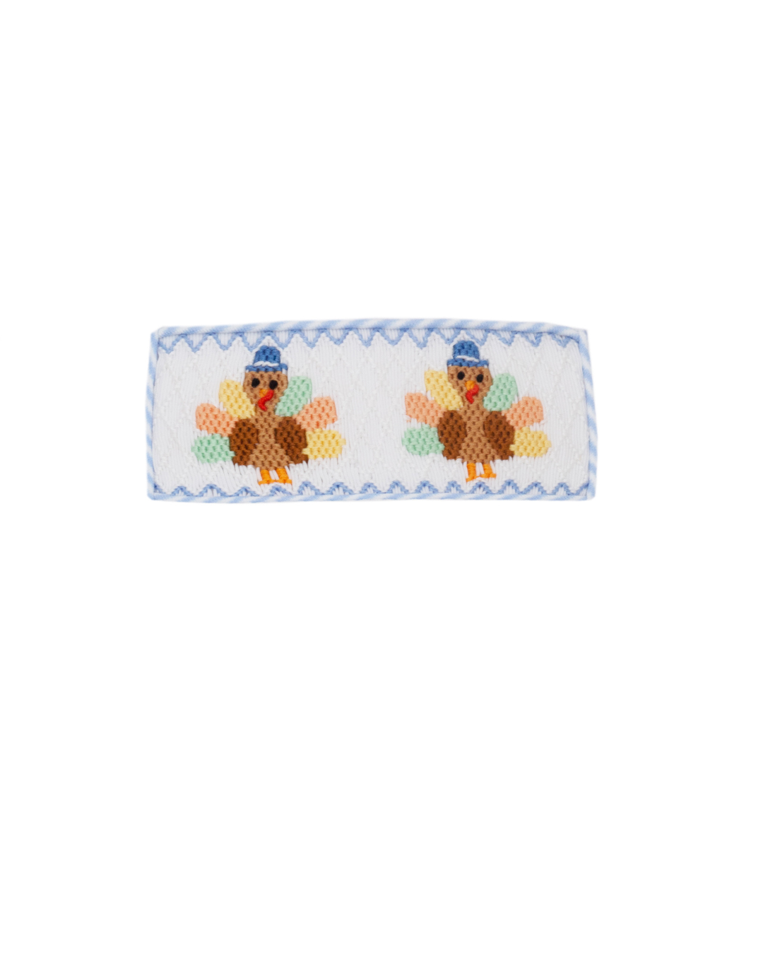 Smocked Turkey - Blue Stripe Knit Bubble Pant Set