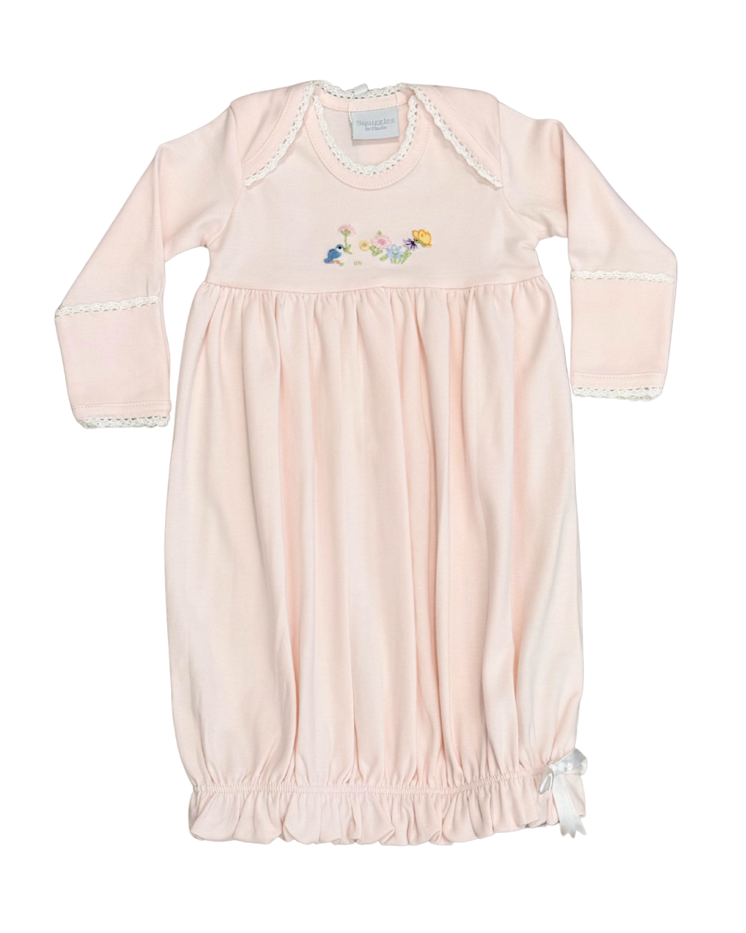 Squiggles - Bluebird Song Light Pink Infant Gown