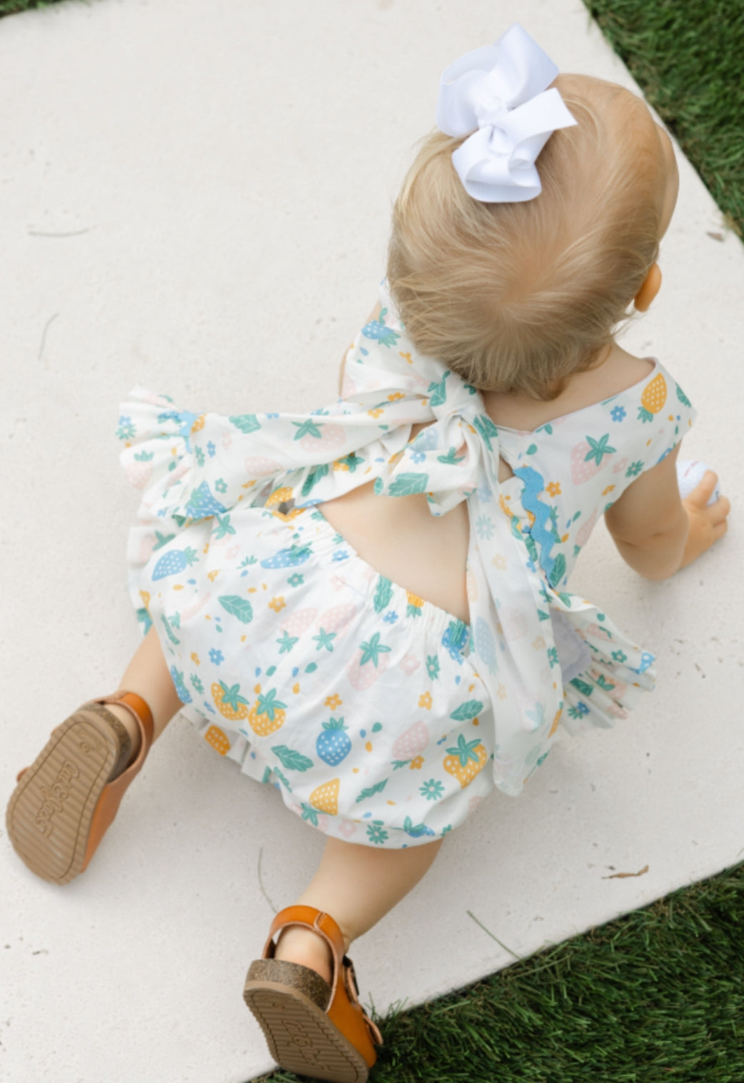 Strawberry Patch Angel Dress Tie with Bloomer