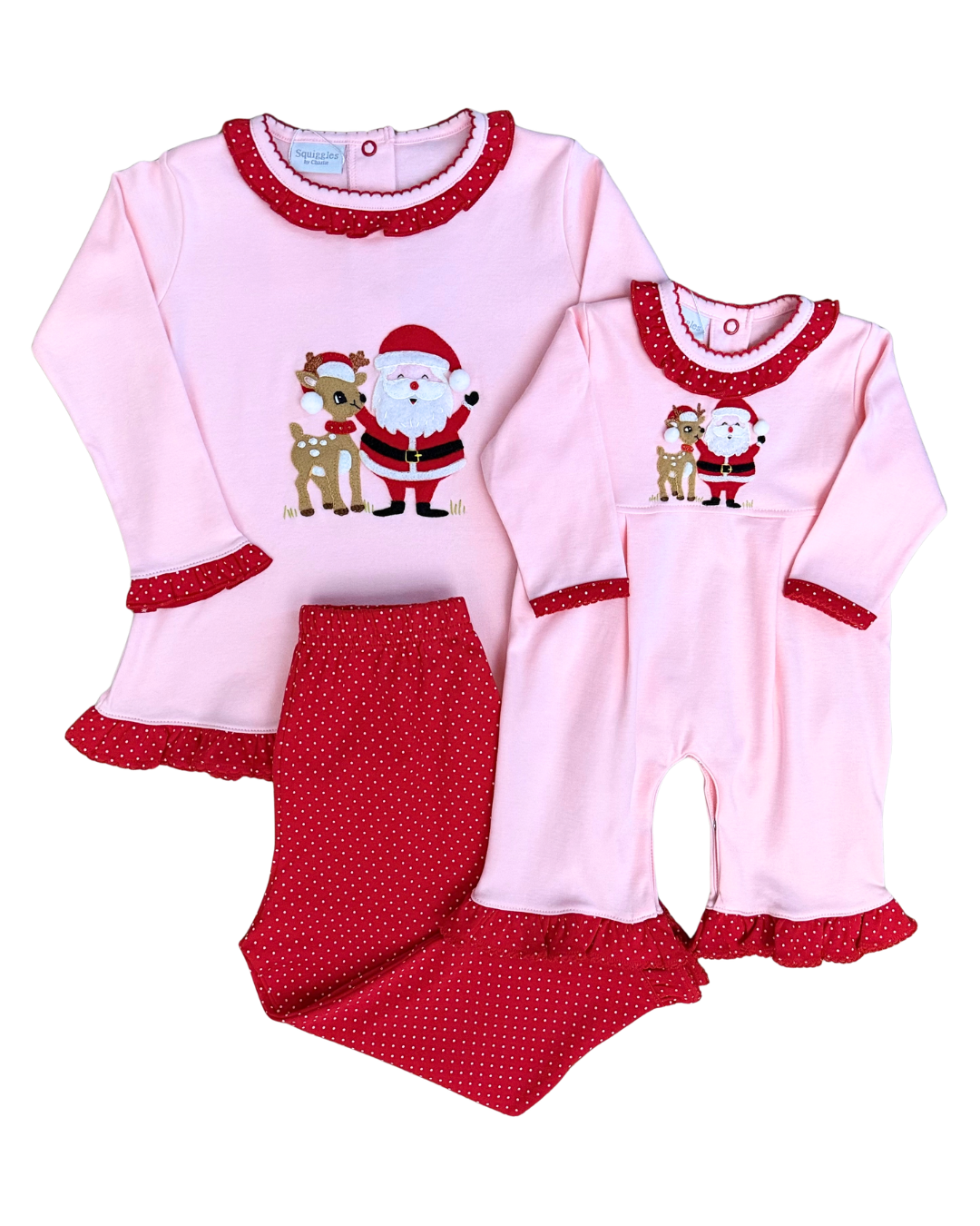 Squiggles - Santa & Happy Ruffled Pant Set