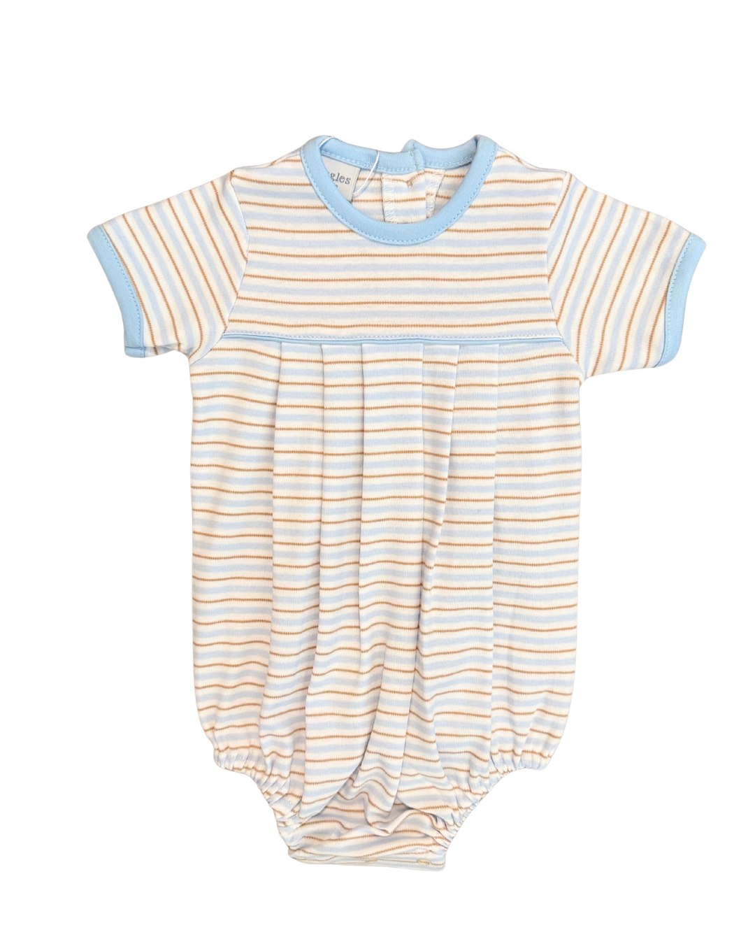 Squiggles - Blue/Tan Stripe Pleated Bubble
