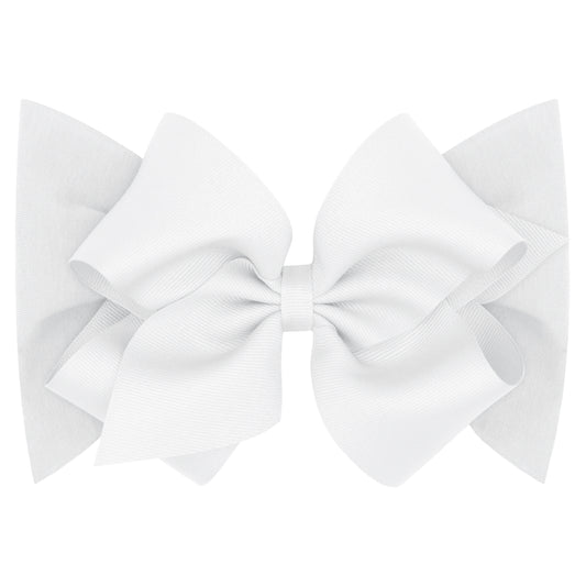 Small King Grosgrain Bow on Matching Cotton Jersey Baby Headband (Multiple Colors)