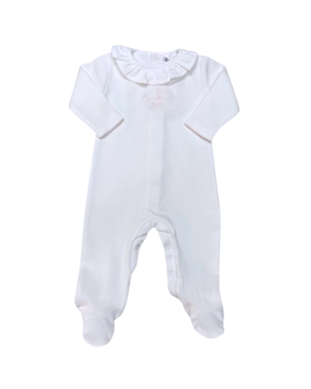 Mi Lucero Pram Cardigan & Pima Footie Set - Pink
