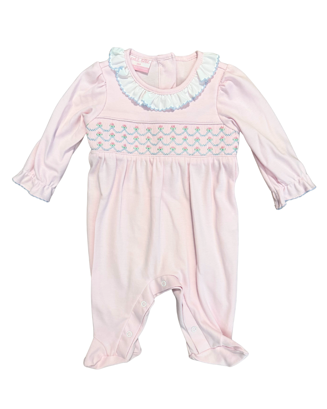 Ellie Pink Smocked Footie