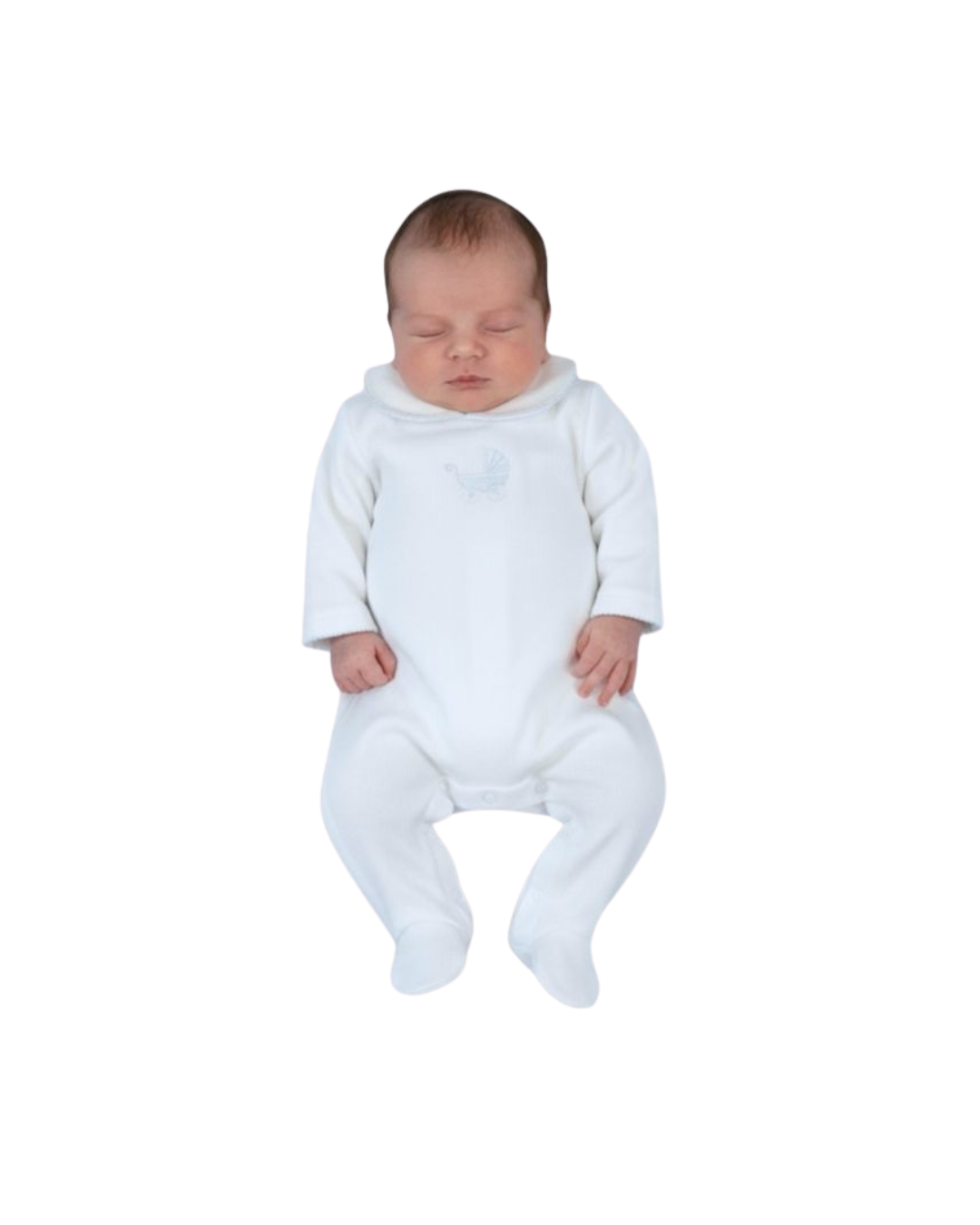 Mi Lucero Pram Cardigan & Pima Footie Set - Blue