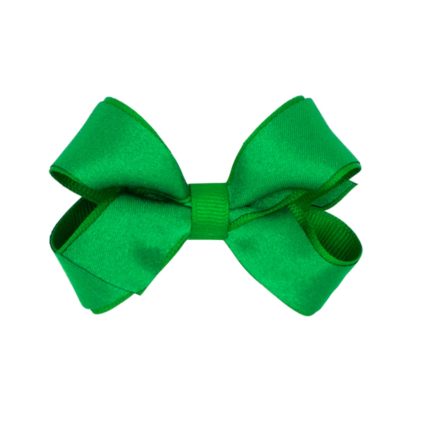 Mini Crepe Satin w/Grosgrain Underlay Hair Bow