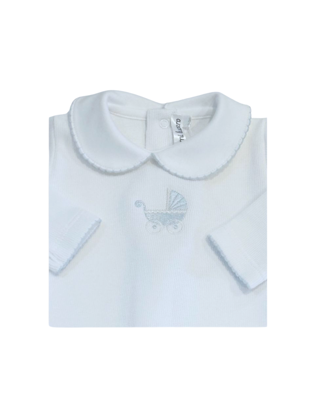 Mi Lucero Pram Cardigan & Pima Footie Set - Blue
