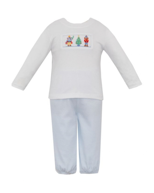 Nutcracker Smocked Knit - Pant Set