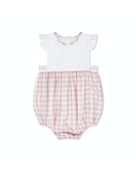 Pinafore Bubble - Playful Pink Buffalo Check