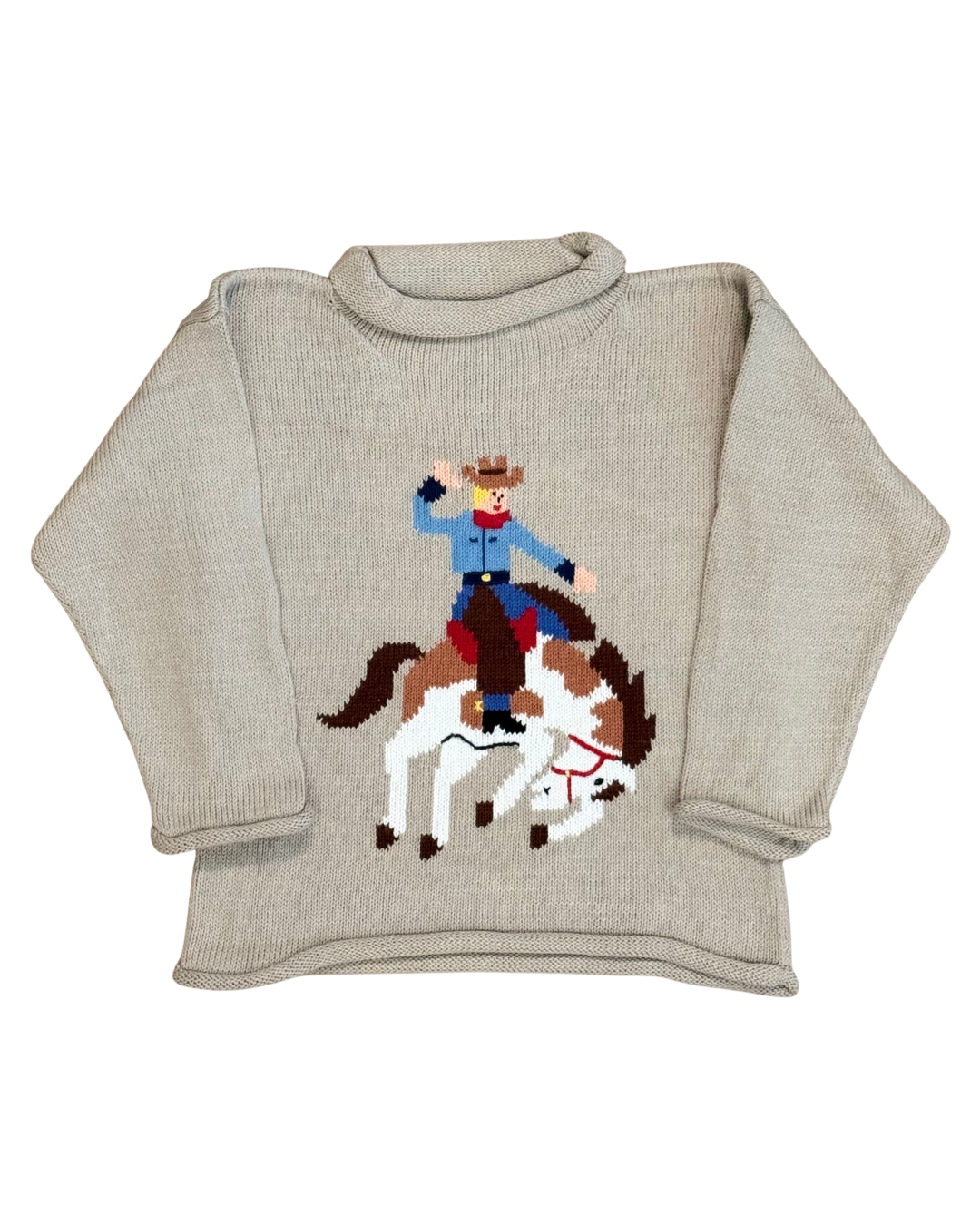 Claver Sweater - Rodeo Bronco on Taupe