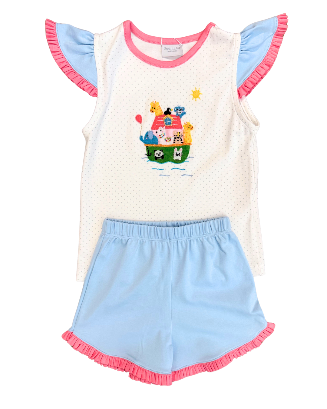 Squiggles - Two by Two Ruffled Short Set