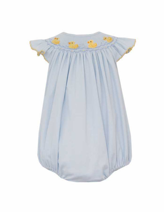 Smocked Duckies Knit - Angel Wing Bishop Bubble