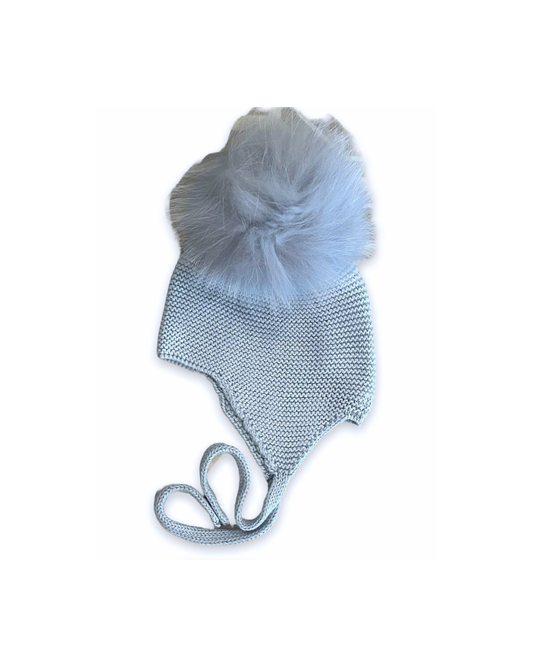 Mi Lucero Pom Tie Hat - Blue
