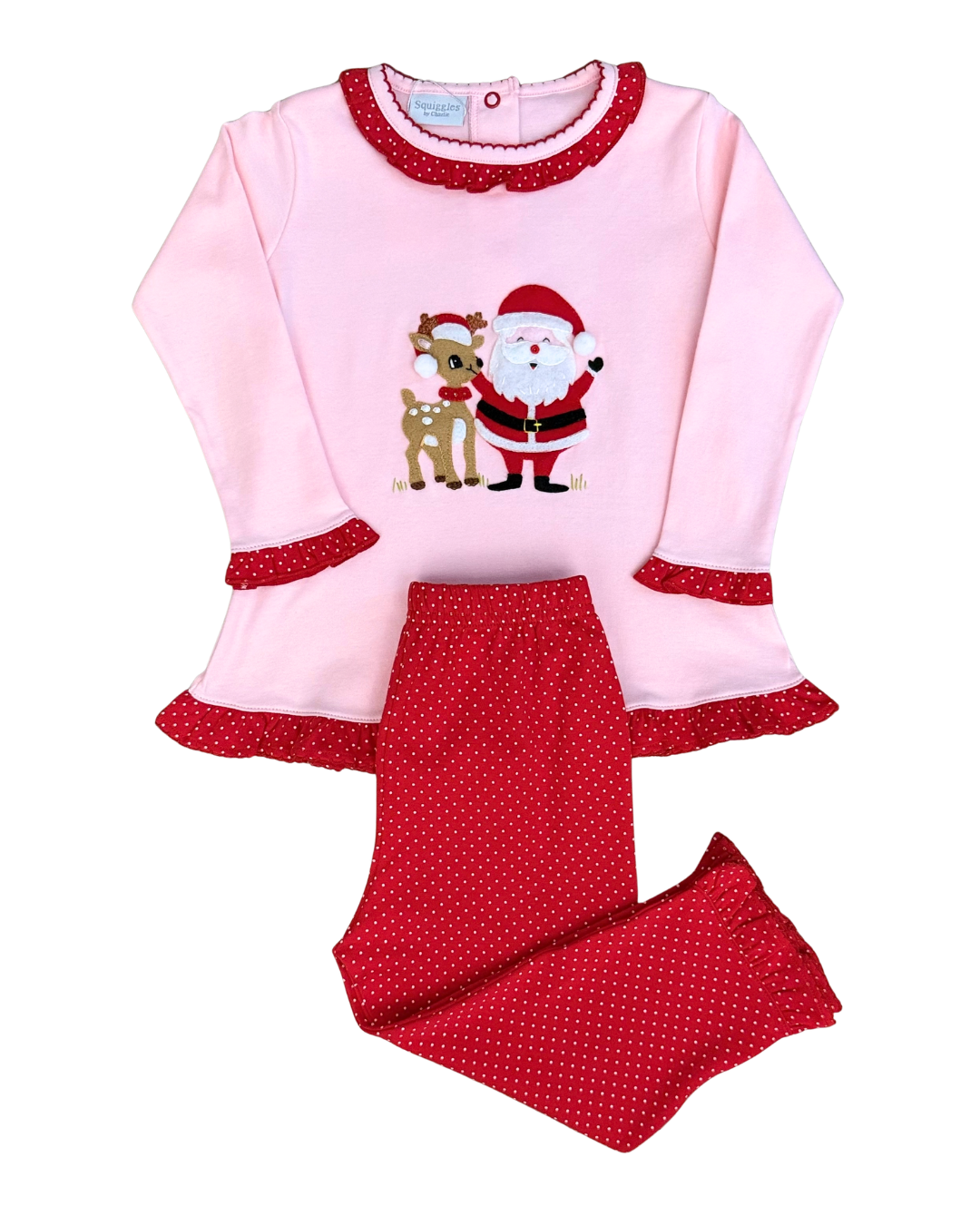 Squiggles - Santa & Happy Ruffled Pant Set