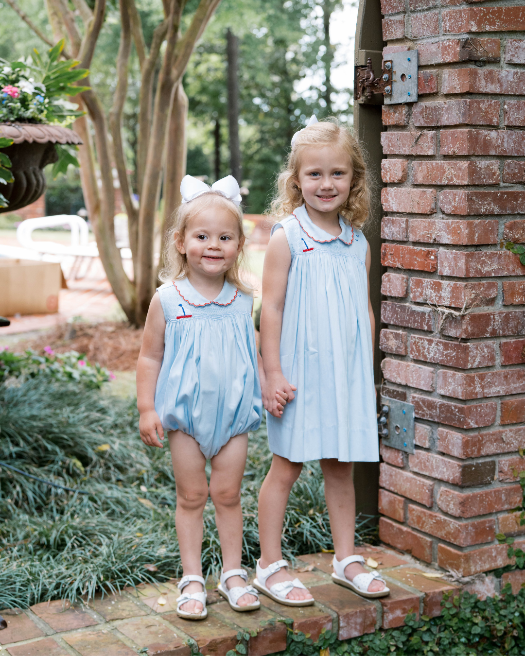 Brentwood Blue Smocked Sailboat - Ella Bubble