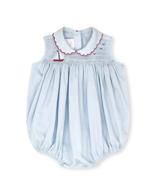 Brentwood Blue Smocked Sailboat - Ella Bubble