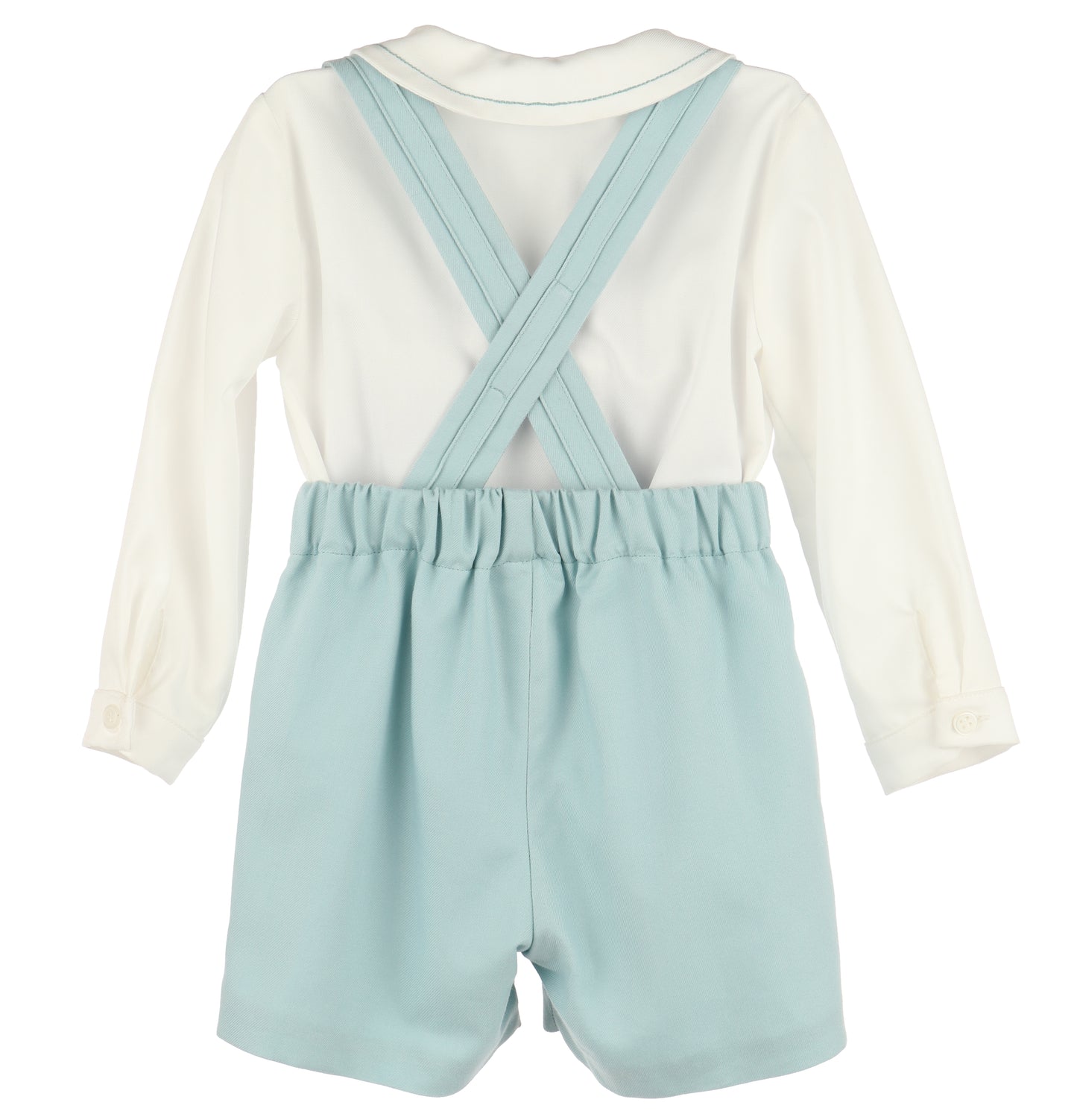 Suspenders Boy Set - Teal Green