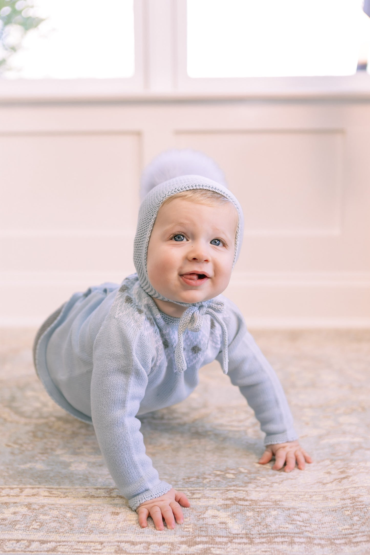 Mi Lucero Pom Tie Hat - Blue