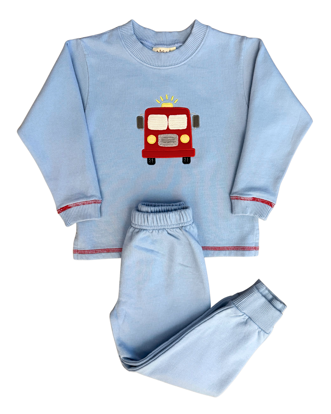 Luigi Fleece Sweatsuit - Crochet Firetruck