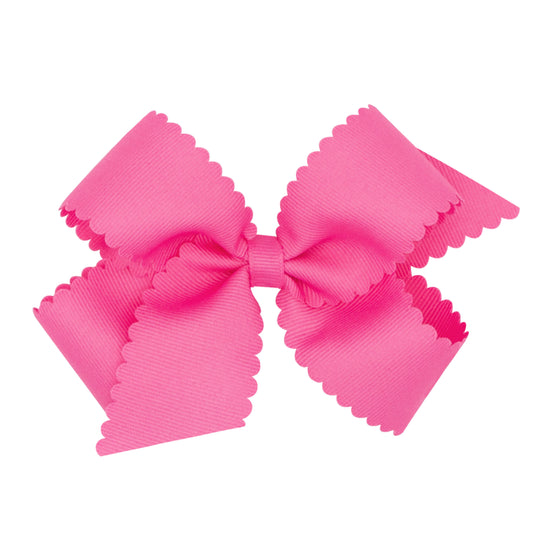 Medium Scalloped Grosgrain Hair Bow (Multiple Colors)