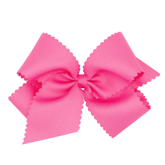 King Scalloped Grosgrain Hair Bow (Multiple Colors)