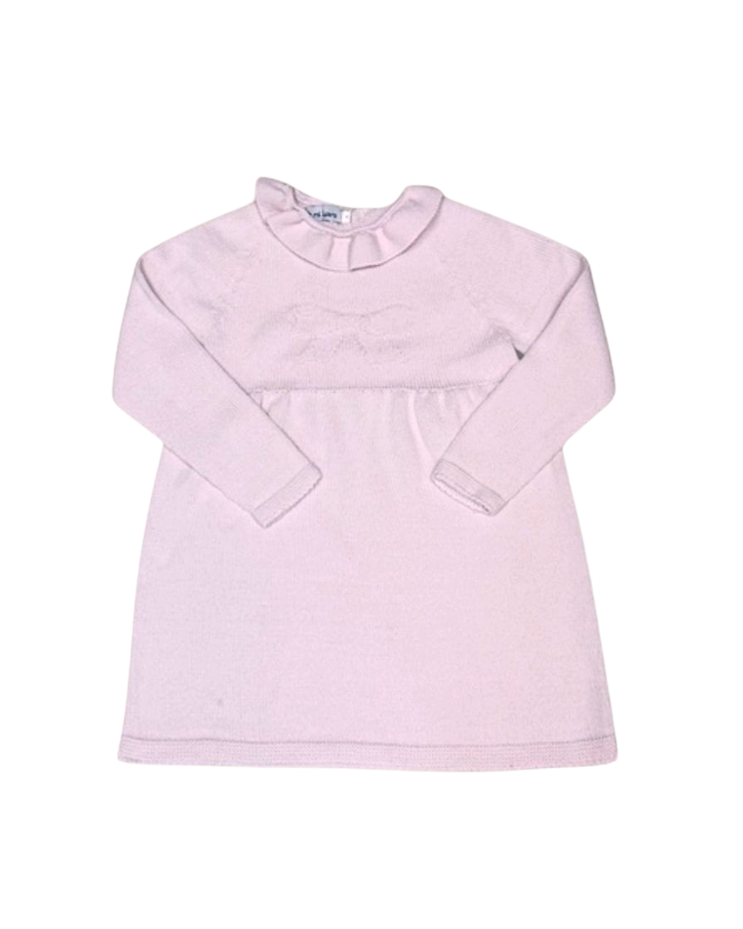 Mi Lucero Ruffled Sweater Dress - Light Pink Bow
