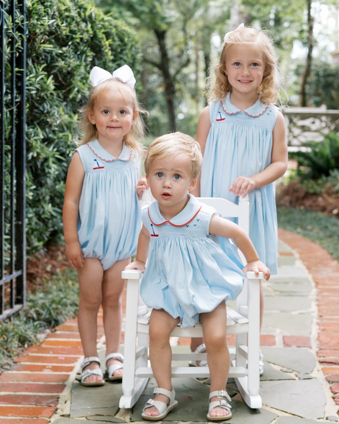 Brentwood Blue Smocked Sailboat - Ella Bubble