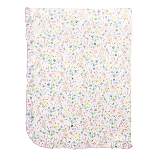Spring Blush Pima - Receiving Blanket w/ Ruffle