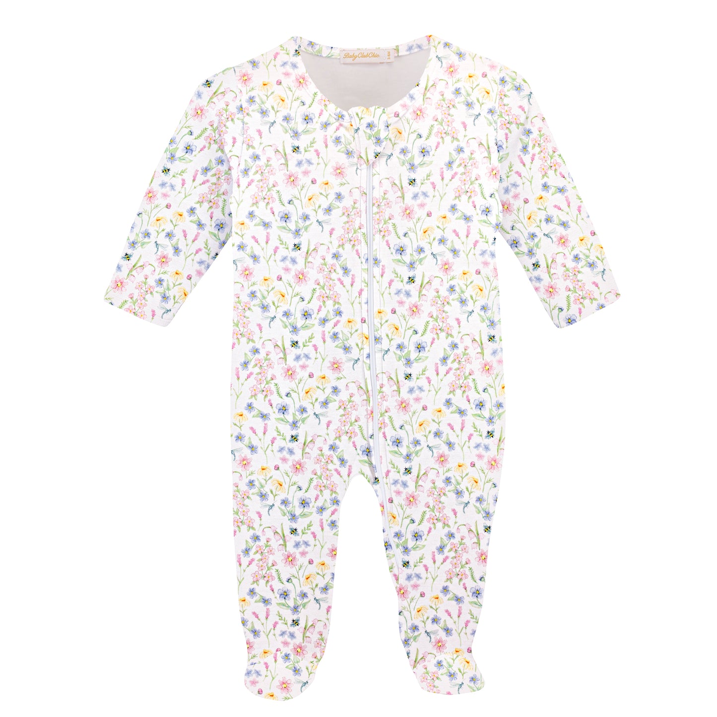 Spring Blush Pima - Zipped Footie